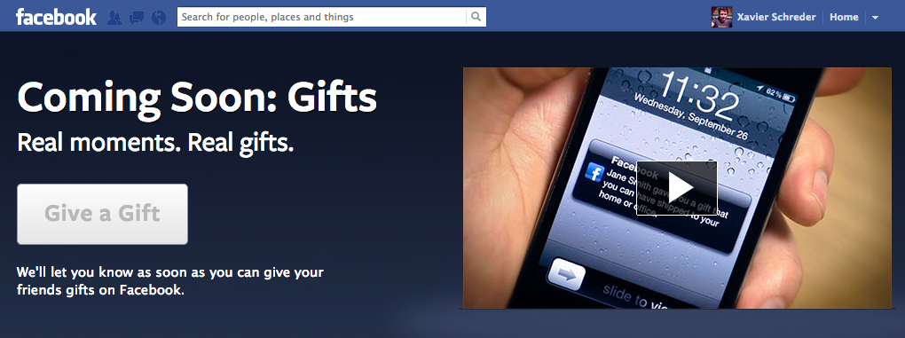 Facebook Gifts les cadeaux à vos amis directement sur Facebook